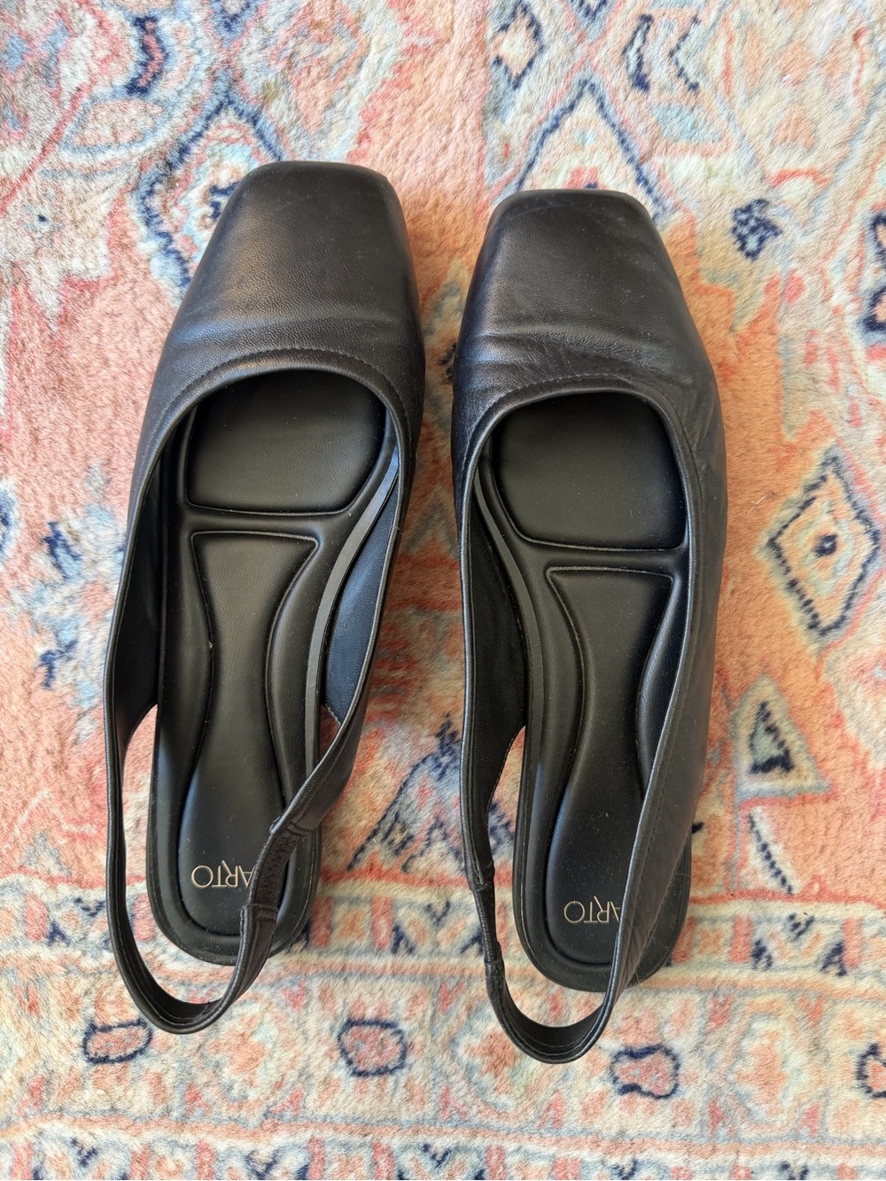 SARTO by Franco Sarto Antona Black Leather Slingback Ballet Flats